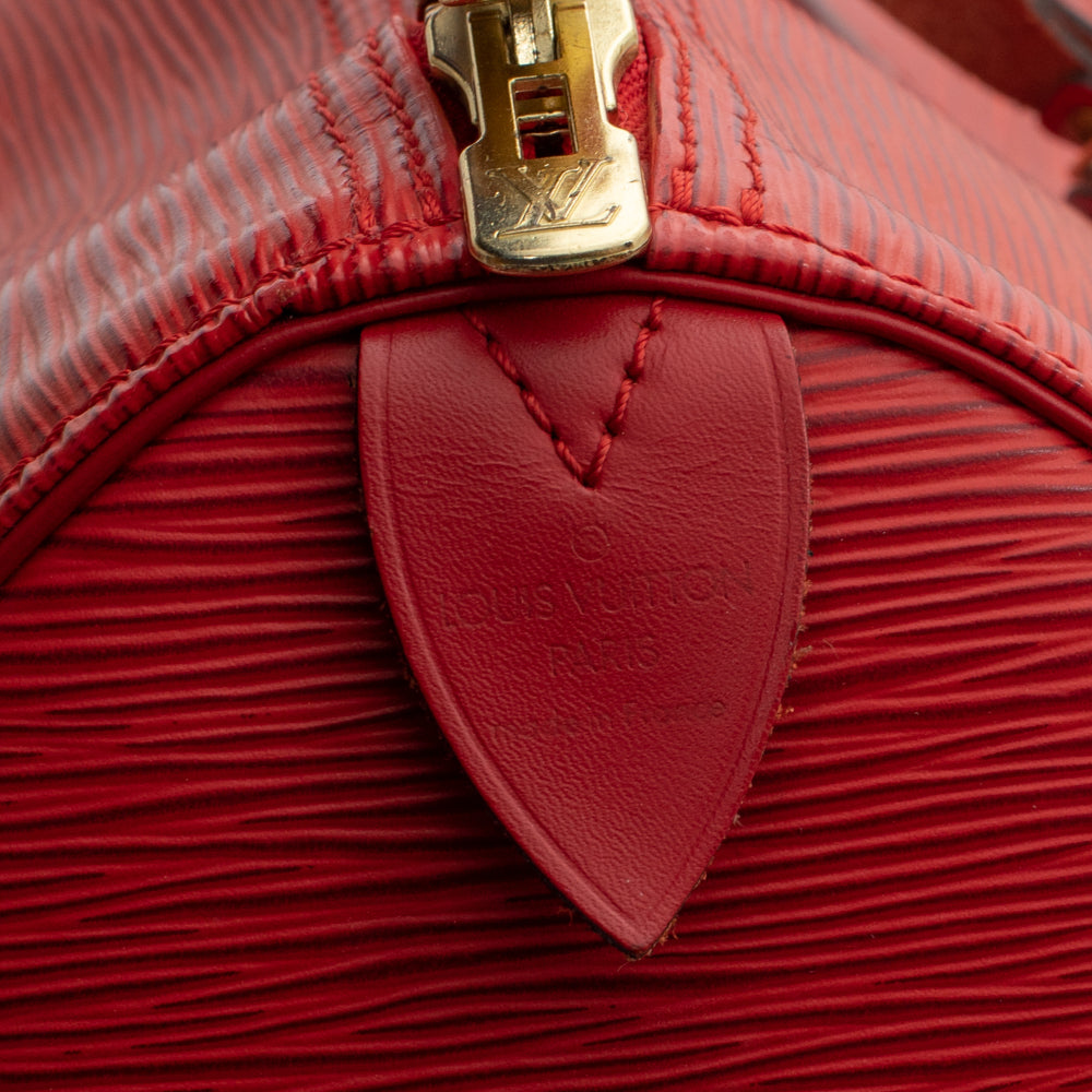 Sac Keepall 45 Vintage en cuir épi rouge