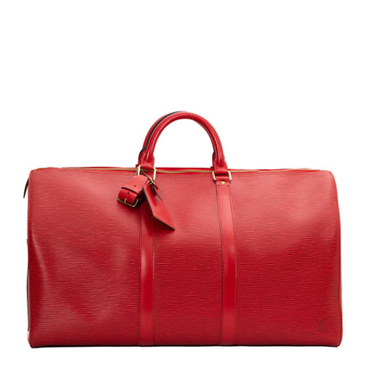 Sac Keepall 50 Vintage en cuir épi rouge