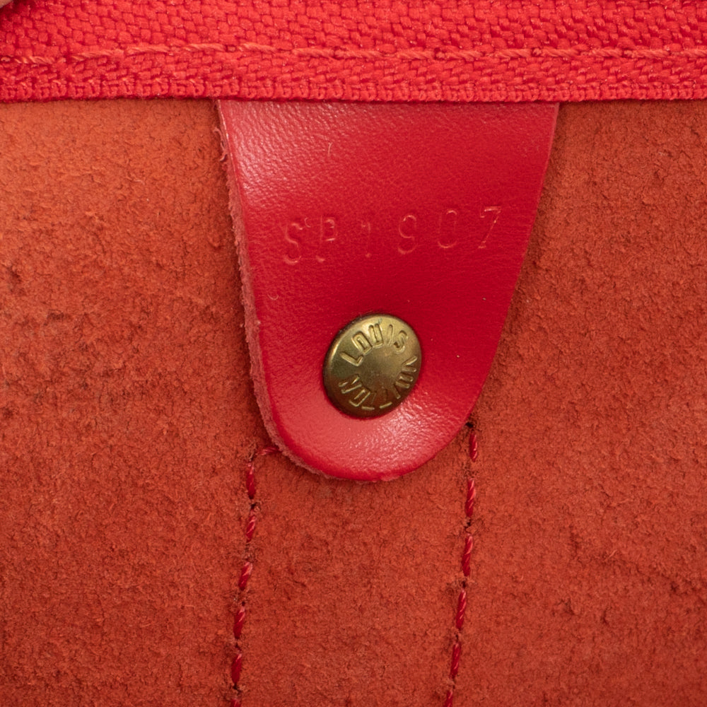 Sac Keepall 50 Vintage en cuir épi rouge