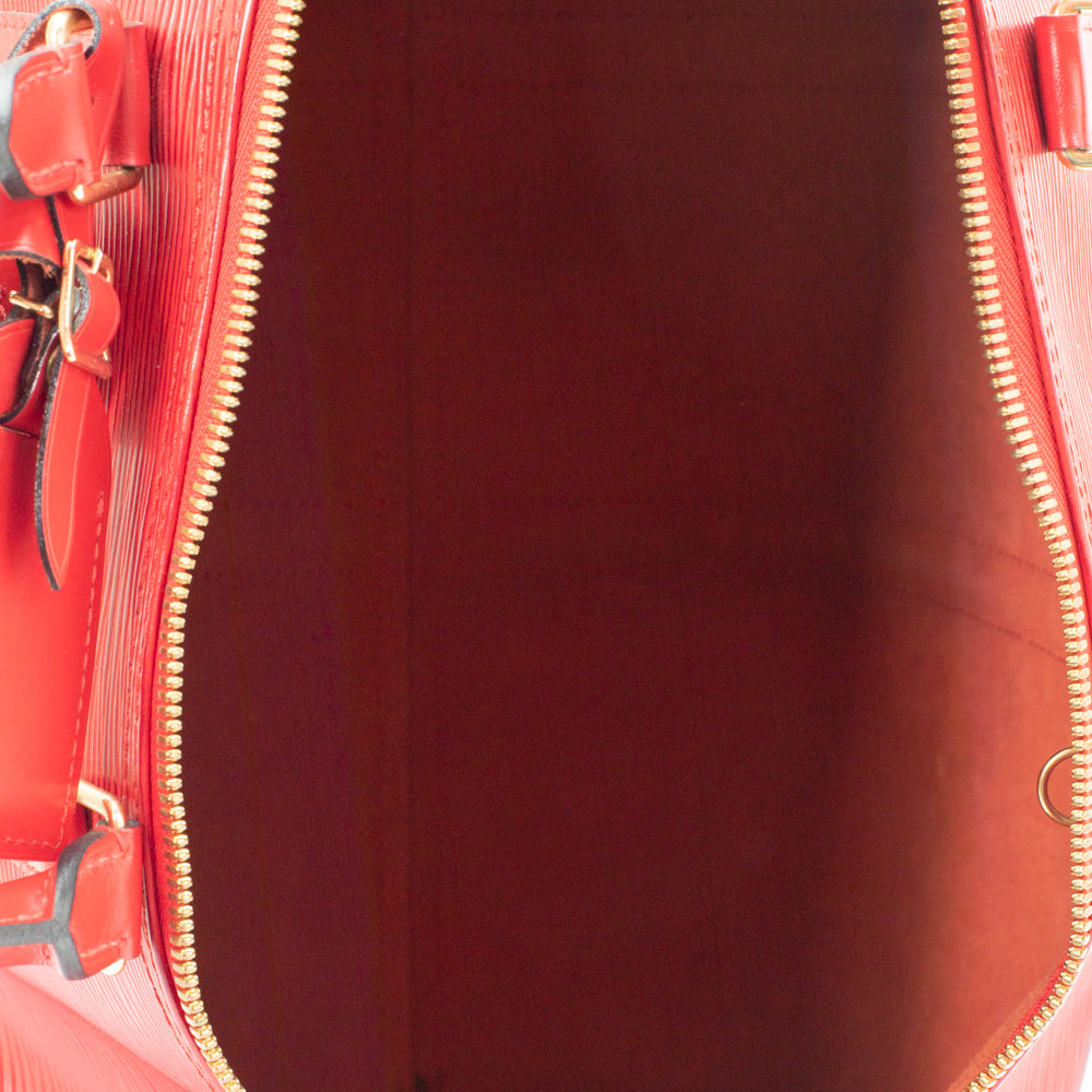 Sac Keepall 50 Vintage en cuir épi rouge