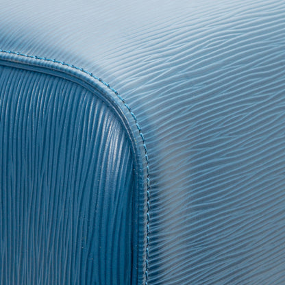 Sac Keepall 50 Vintage en cuir épi bleu