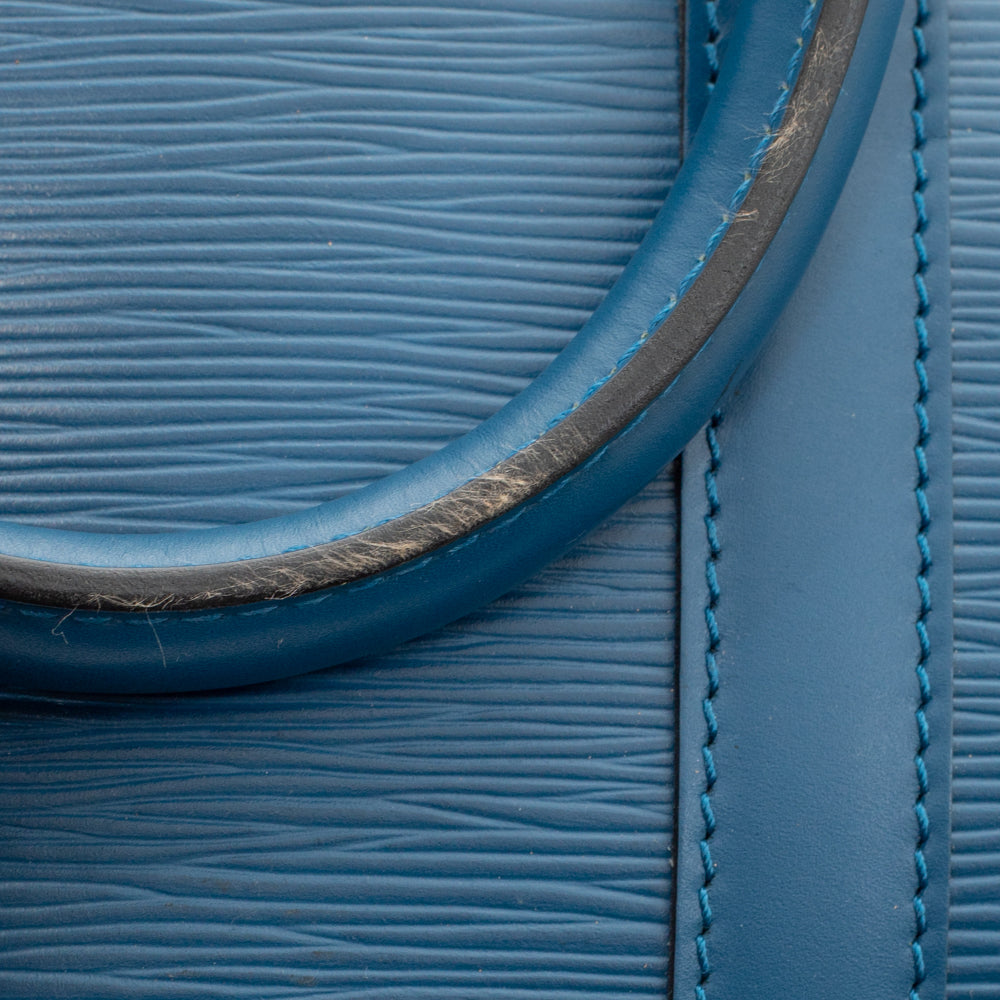 Sac Keepall 50 Vintage en cuir épi bleu