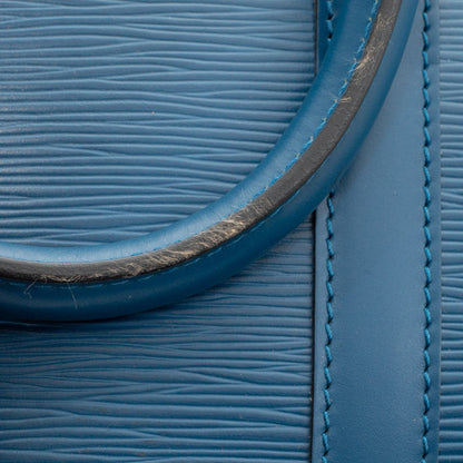 Sac Keepall 50 Vintage en cuir épi bleu