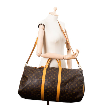 Sac Keepall 55 Vintage en toile monogram marron