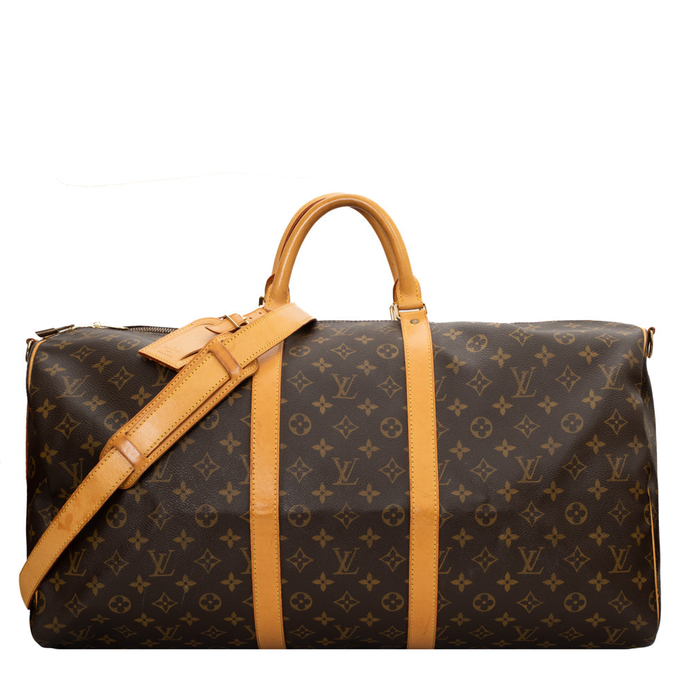 Sac Keepall 55 Vintage en toile monogram marron