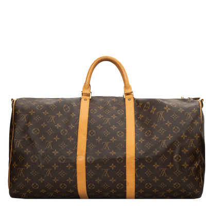 Sac Keepall 55 Vintage en toile monogram marron