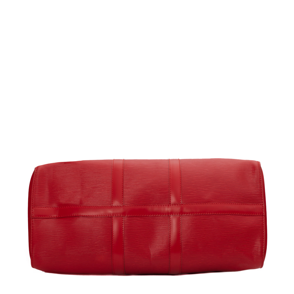 Sac Keepall 45 Vintage en cuir épi rouge