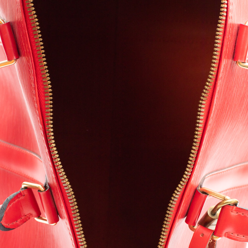 Sac Keepall 45 Vintage en cuir épi rouge