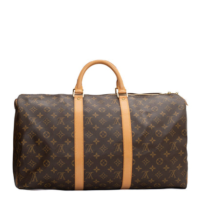 Sac Keepall 50 Vintage en toile monogram marron