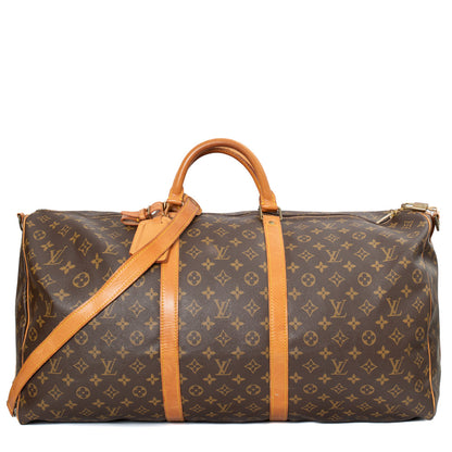 Sac Keepall 60 Vintage en toile monogram marron