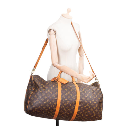 Sac Keepall 60 Vintage en toile monogram marron