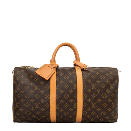 Sac Keepall 45 Vintage en toile monogram marron