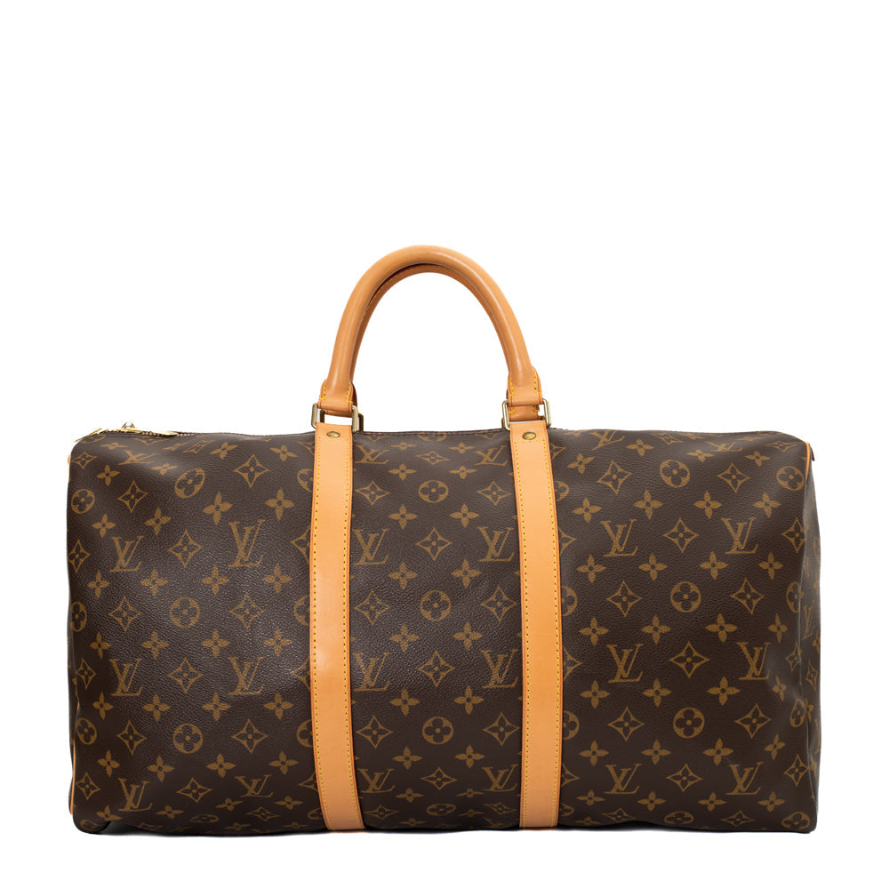 Sac Keepall 50 Vintage en toile monogram marron