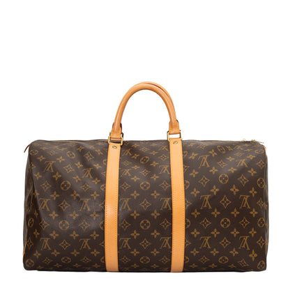 Sac Keepall 50 Vintage en toile monogram marron