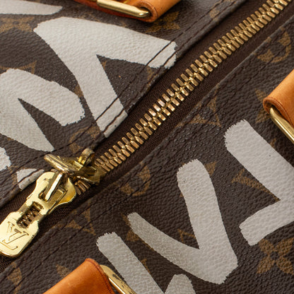 Sac Keepall 50 Vintage Edition Limitée en toile monogram gris