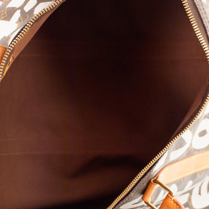 Sac Keepall 50 Vintage Edition Limitée en toile monogram gris