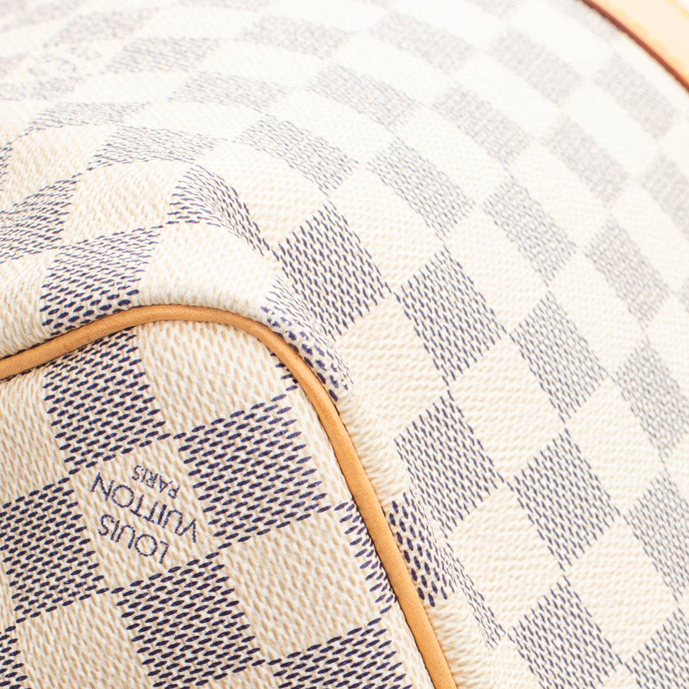 Sac Keepall 50 Vintage en toile damier azur