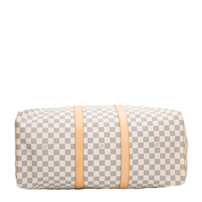 Sac Keepall 50 Vintage en toile damier azur