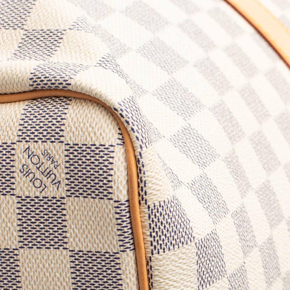 Sac Keepall 50 Vintage en toile damier azur