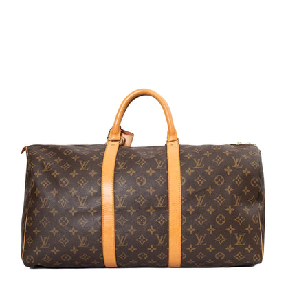 Sac Keepall 50 Vintage en toile monogram marron