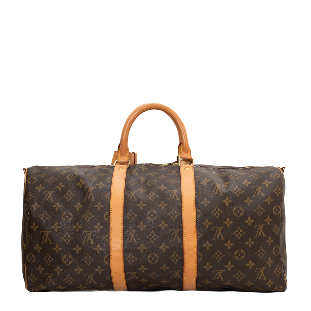 Sac Keepall 50 Vintage en toile monogram marron