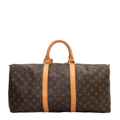 Sac Keepall 50 Vintage en toile monogram marron