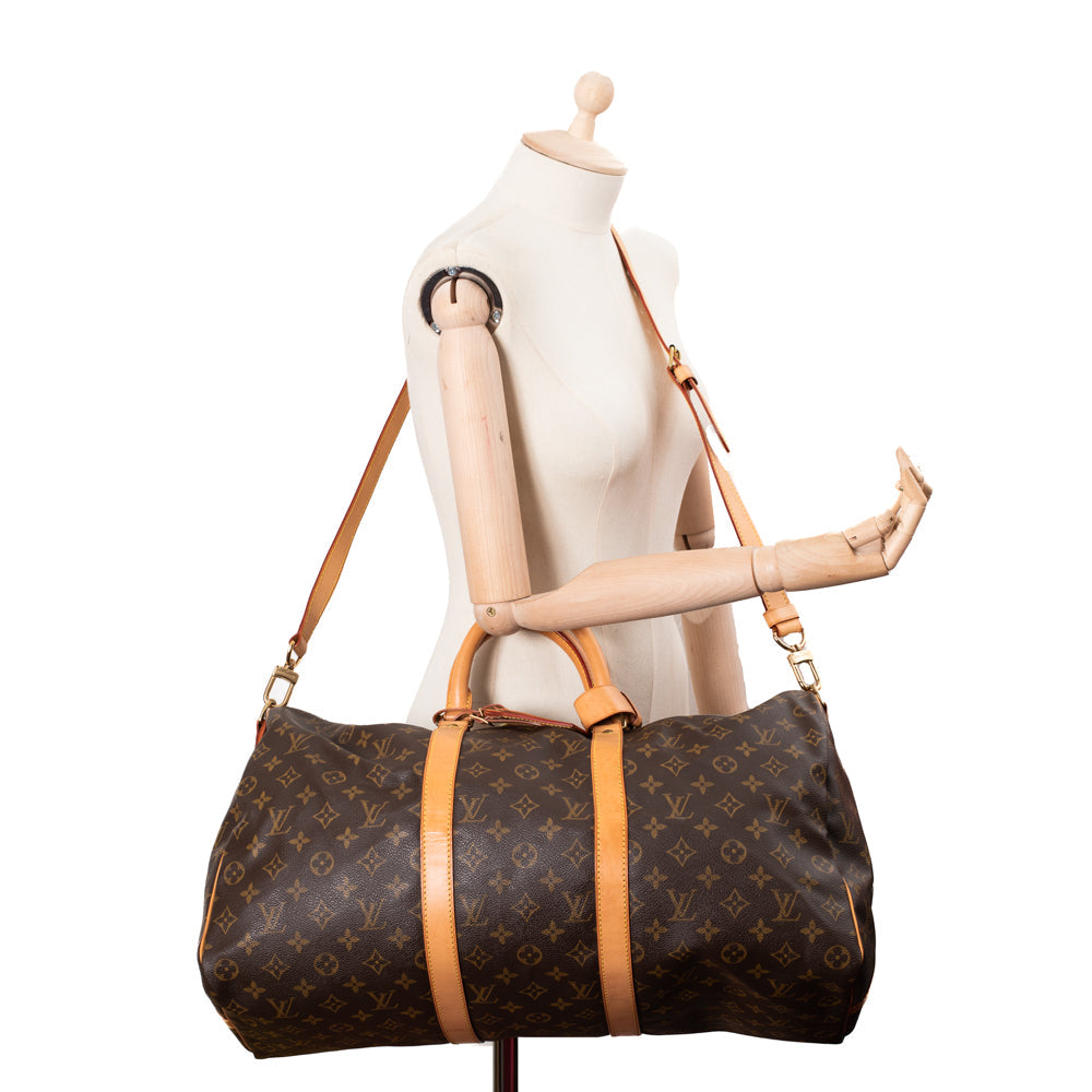 Sac Keepall 50 Vintage en toile monogram marron
