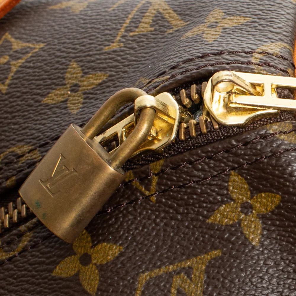 Sac Keepall 55 Vintage en toile monogram marron