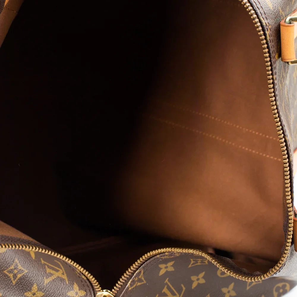 Sac Keepall 55 Vintage en toile monogram marron
