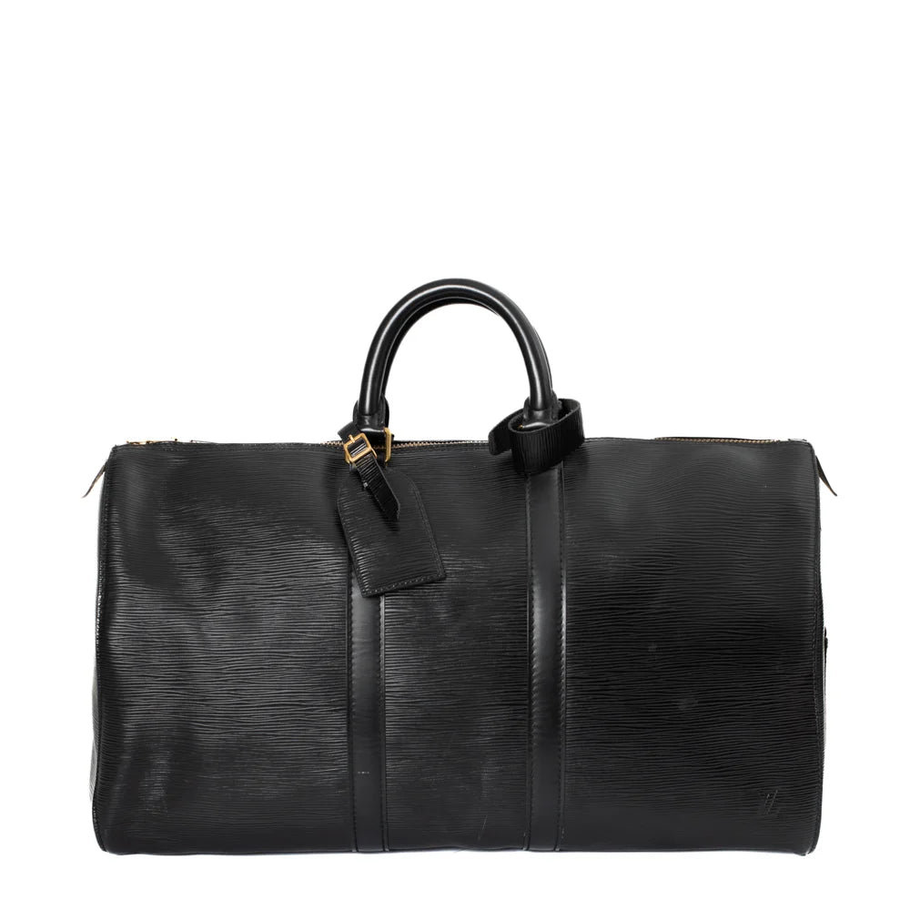 Sac Keepall 45 Vintage en cuir épi noir