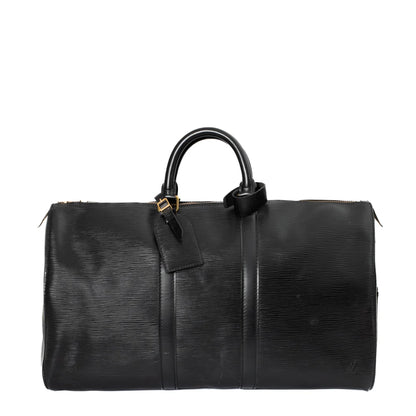 Sac Keepall 45 Vintage en cuir épi noir