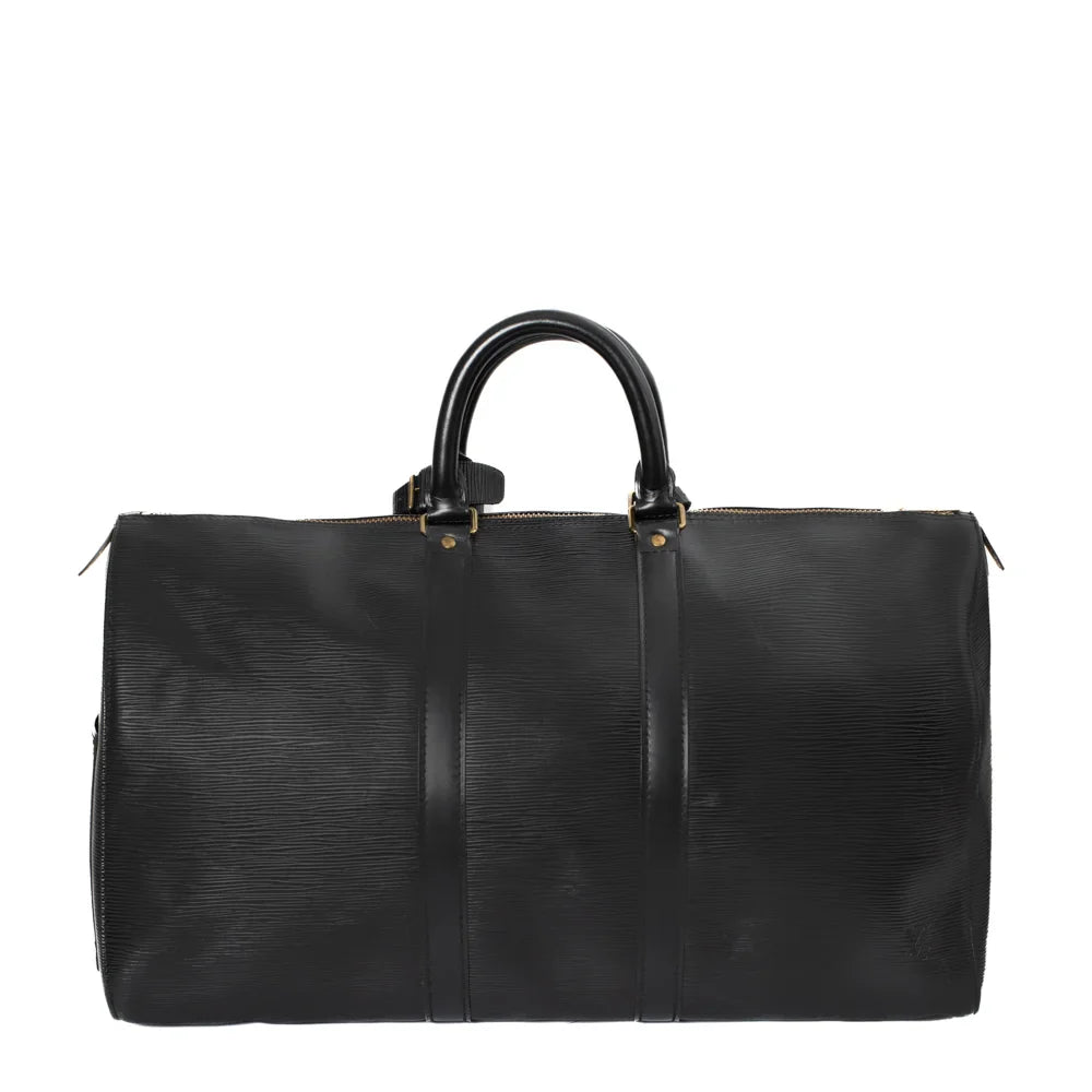 Sac Keepall 45 Vintage en cuir épi noir