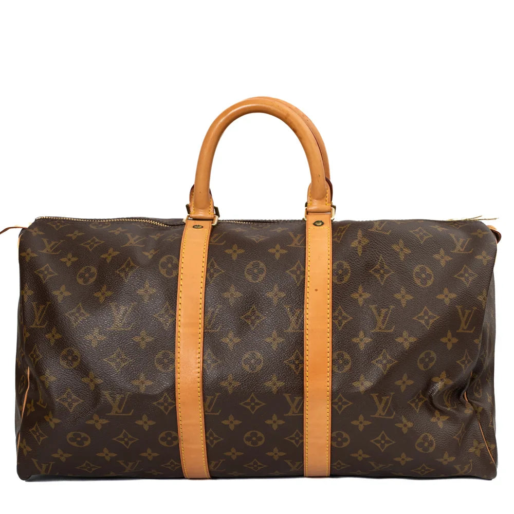 Sac Keepall 60 Vintage en toile monogram marron