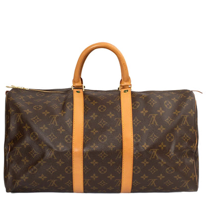 Sac Keepall 60 Vintage en toile monogram marron