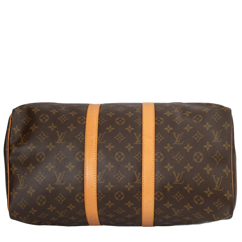 Sac Keepall 60 Vintage en toile monogram marron