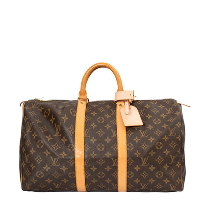 Sac Keepall 45 Vintage en toile monogram marron
