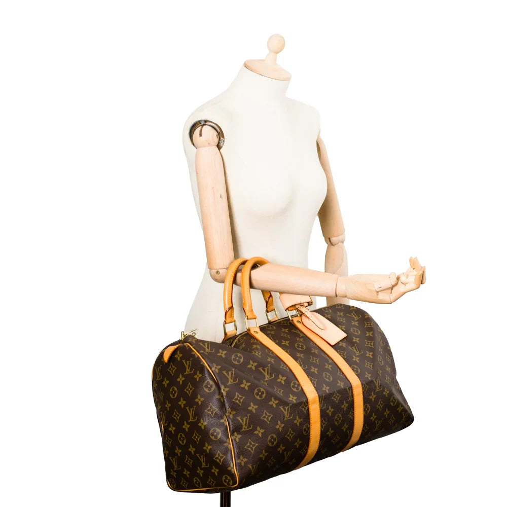Sac Keepall 45 Vintage en toile monogram marron