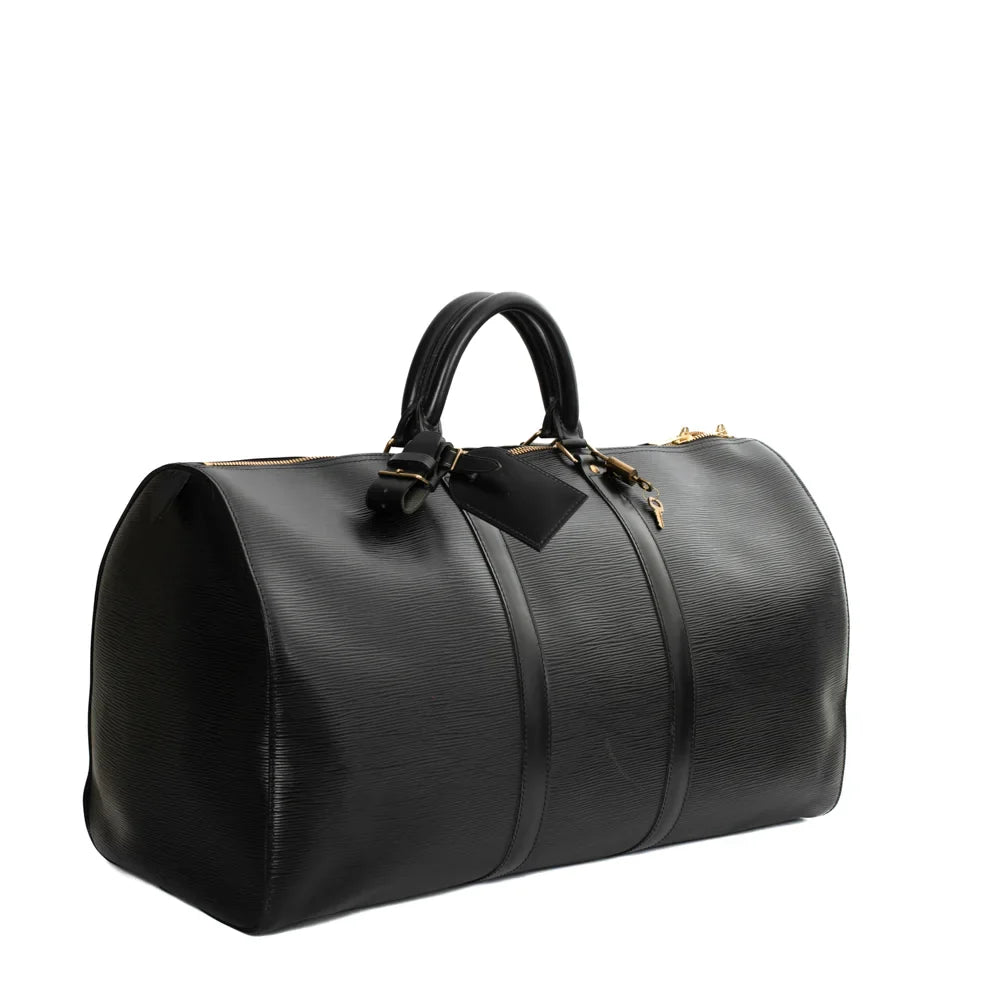 Sac Keepall 50 Vintage en cuir épi noir