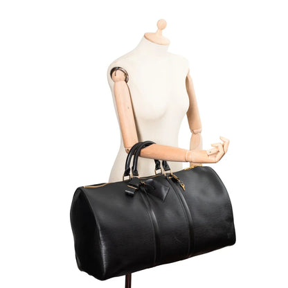 Sac Keepall 50 Vintage en cuir épi noir