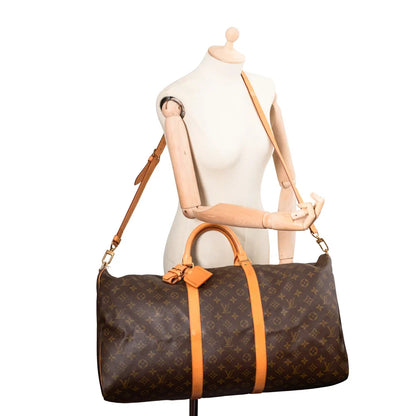 Sac Keepall 60 Vintage en toile monogram marron