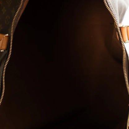 Sac Keepall 60 Vintage en toile monogram marron