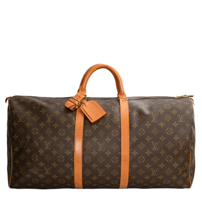 Sac Keepall 55 Vintage en toile monogram marron