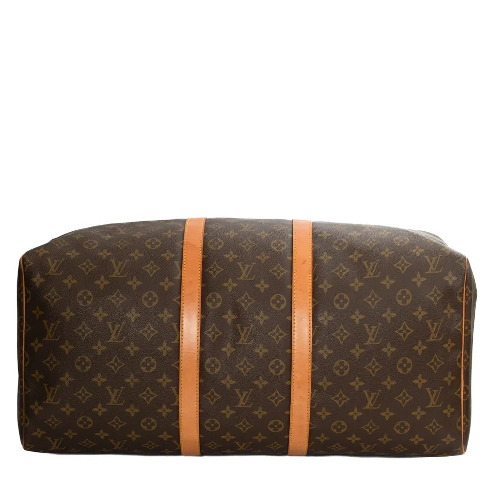 Sac Keepall 55 Vintage en toile monogram marron