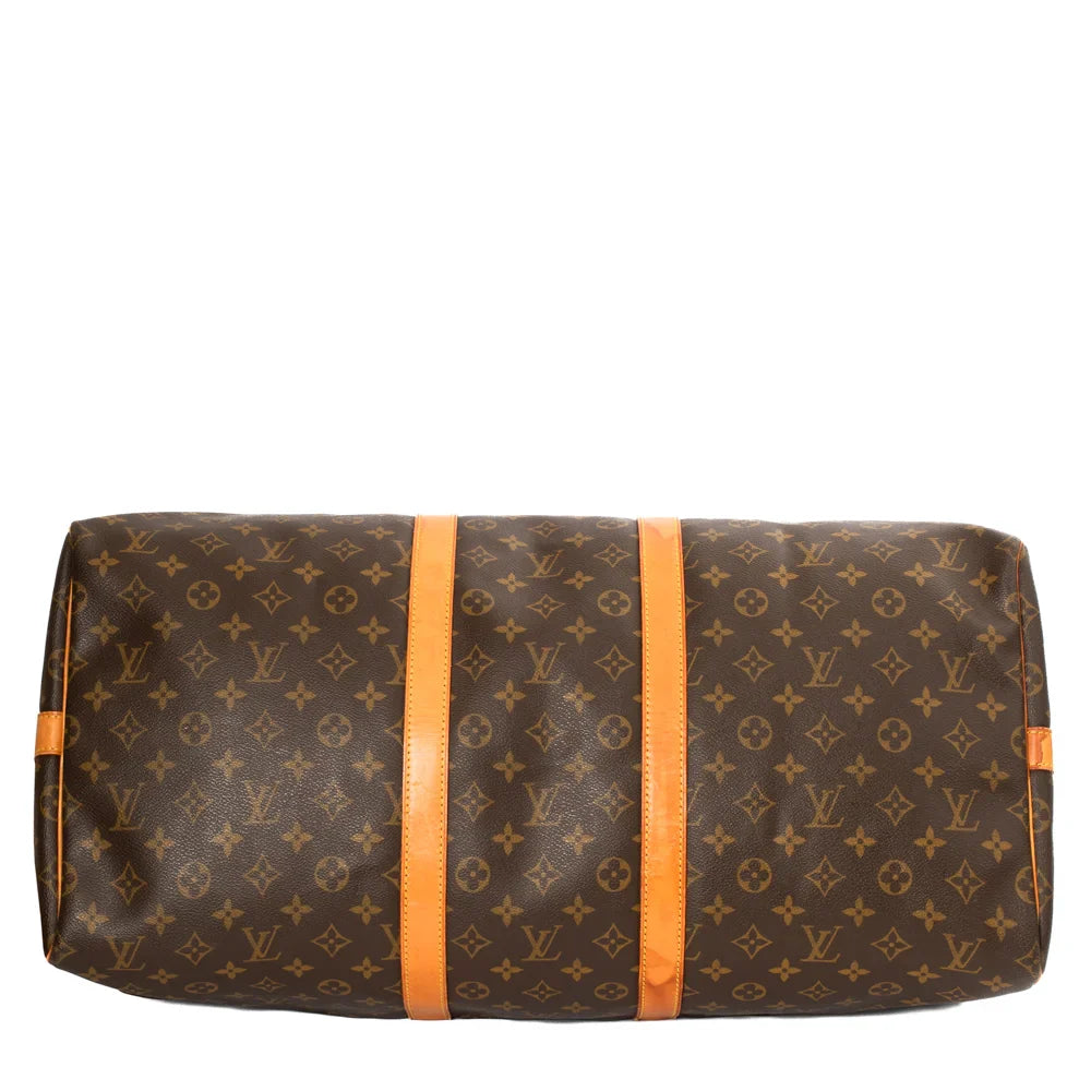 Sac Keepall 55 Vintage en toile monogram marron