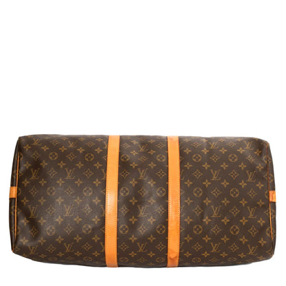 Sac Keepall 55 Vintage en toile monogram marron
