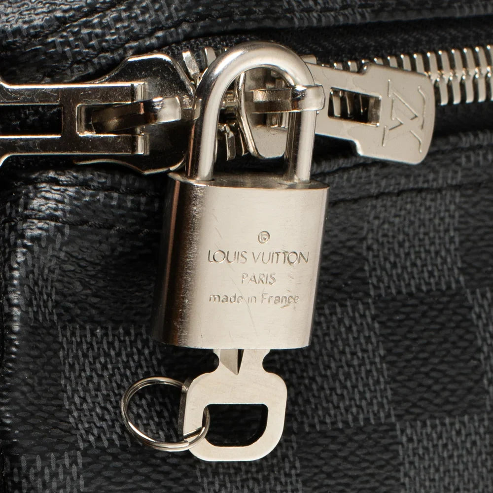 Sac Keepall 55 en toile damier gris