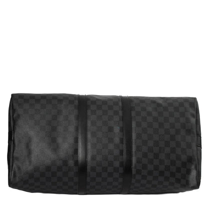 Sac Keepall 55 en toile damier gris
