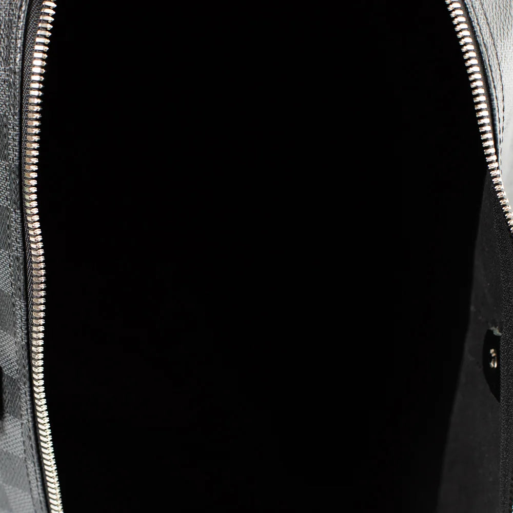 Sac Keepall 55 en toile damier gris