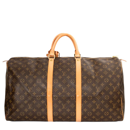 Sac Keepall 55 Vintage en toile monogram marron