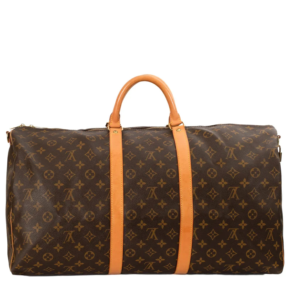 Sac Keepall 55 Vintage en toile monogram marron